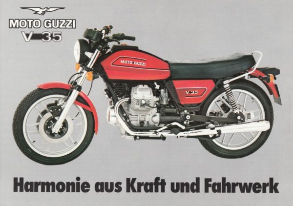 MOTO GUZZI V 35 / V 50 + Prospekt flyer + 1 Blatt / 2 Seiten