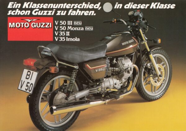 MOTO GUZZI V 50 III / Monza / V 35 II / Imola + Prospekt brochure + 4 Seiten