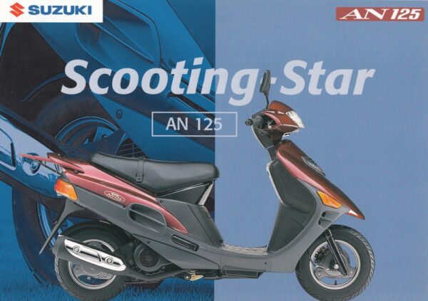 SUZUKI AN 125 + Prospekt flyer + 1 Blatt / 2 Seiten + aus 12/1996