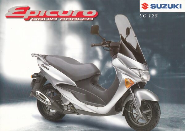 SUZUKI UC 125 Epicuro + Prospekt flyer + 1 Blatt / 2 Seiten + aus 11/1999