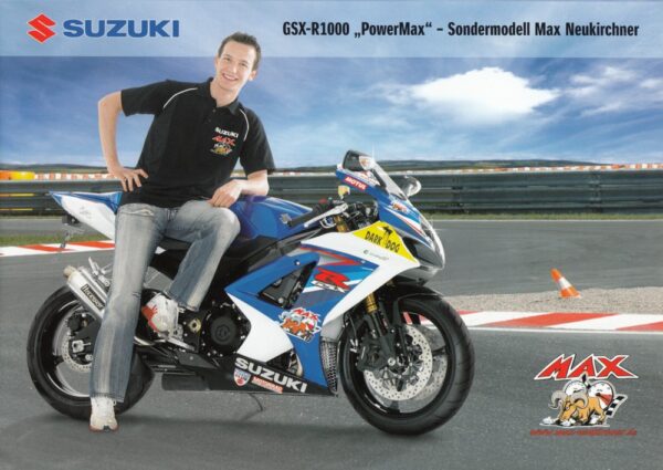 SUZUKI GSX-R 1000 "Power Max" Modell Max Neukirchner + Prospekt + 4 Seiten