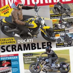 MOTORRAD 01/2015 - Ducati Scrambler exklusiv gefahren, Fahrberichte Yamaha MT-09 Tracer, MV Agusta Stradale 800