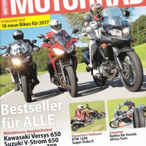 MOTORRAD 19/2016 - Bestseller Mittelklasse Vergleich: Kawasaki Versys 650 vs. Suzuki V-Strom 650 vs. Yamaha Tracer 700