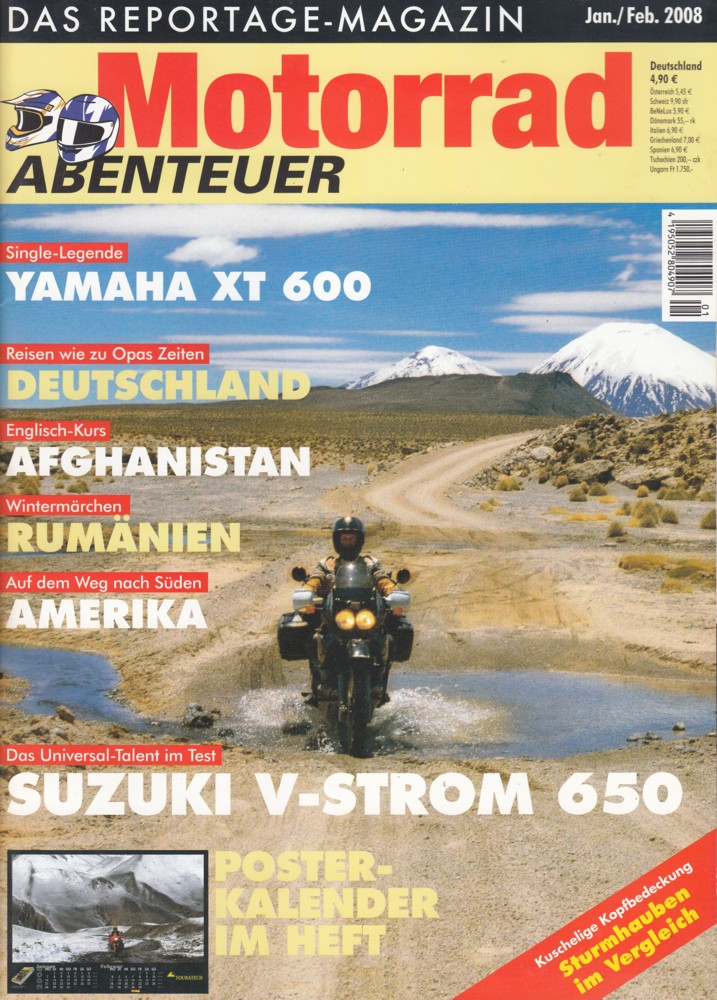 Titelbild: Motorrad Abenteuer 1/2 2008 – Test Suzuki V-Strom 650; Honda Transalp