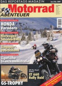 Titelseite: Motorrad ABENTEUER 1/2 2009 – Test Honda Varadero 1000; Yamaha XT 660 R, hier umgebaut als OTR 714 Rally Raid