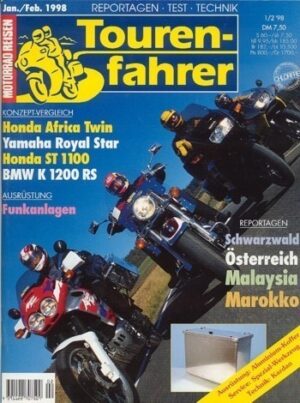 01-02_3.jpg Tourenfahrer 1/2 1998 – BMW K 1200 RS mit 72 kW (98 PS) im Vergleichstest, Honda XRV 750 Africa Twin mit 44 kW (60 PS) im Vergleichstest