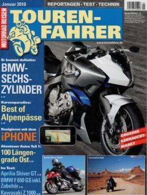 TOURENFAHRER 1/2010 – Aprilia SL 750 Shiver GT mit 70 kW (95 PS) im Touren-Test, BMW F 650 GS mit 52 kW (71 PS) im Dauertest