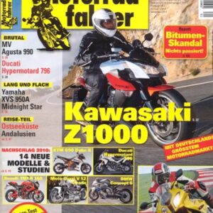 Motorradfahrer 1/2010 – Kawasaki Versys mit 47 kW (64 PS) nach dem Lesertest; MV Agusta Brutale 990 R mit 102 kW (139 PS) Test & Technik
