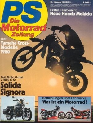 PS 1/1980 – Moto Guzzi V 1000 G5 mit 45 kW (61 PS) Test & Technik, Harley-Davidson XLS 1000 Roadster mit 41 kW (55 PS) im Test