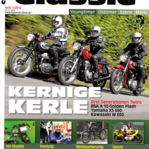MOTORRAD CLASSIC 1/2012 – BSA A 10 Golden Flash, wurde von 1950 - 1962 angeboten; Yamaha XS 650, wure von 1974 - 1984 angeboten