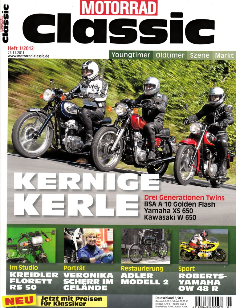 Titelbild: Motorrad Classic 01/2012 – BSA A 10 Golden Flash, Kawasaki W 650