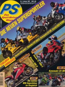 Titelseite: PS 1/1997 – Honda CBR 600 F mit 77 kW (105 PS) im Vergleichstest, Kawasaki ZX-6R Ninja mit 77 kW (105 PS) im Vergleichstest