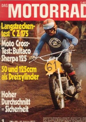 DAS MOTORRAD 1/1972 – Langstreckentest CZ 175; Bultaco Sherpa S 125 im Motocross-Test