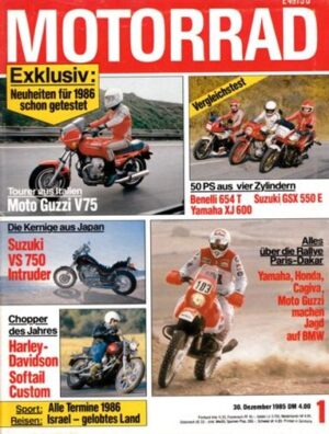 MOTORRAD 1/1986 – Test Moto Guzzi V75; BMW K 100, hier der Thaler-Anhänger