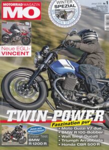 Titelseite: MO 1/2015 – Vorstellung Egli Vincent TPV Rahmenkit; Test BMW R 1200 R