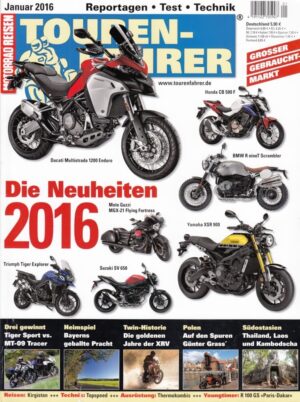 TOURENFAHRER 1/2016 – Triumph Tiger Sport mit 92 kW (125 PS) im Vergleichstest, Yamaha Tracer 900 mit 85 kW (115 PS) im Vergleichstest