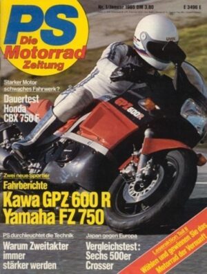 PS 1/1985 – Kawasaki GPZ 600 R mit 55 kW (75 PS) Test & Technik, Honda CR 500 mit 46 kW (63 PS) im Vergleichstest