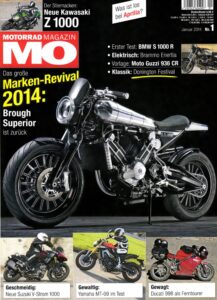 Titelseite: MO 1/2014 – Test Brough Superior SS 100; Kawasaki Z1000; BMW S 1000 R