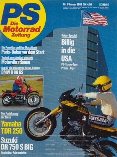 PS 1/1988 – BMW R 80 GS mit 37 kW (50 PS) Test & Technik, KTM LC4 600 mit 15 kW (20 PS) im Vergleichstest