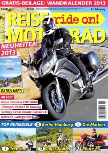 REISE MOTORRAD ride on! 1/2013 – Triumph Rocket III Touring mit 78 kW (106 PS) im Vergleichstest