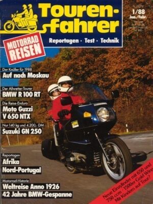 Tourenfahrer 1/1988 – BMW R 100 RT mit 44 kW (60 PS) im Touren-Test, Moto Guzzi V 65 NTX mit 32 kW (43 PS) im Touren-Test