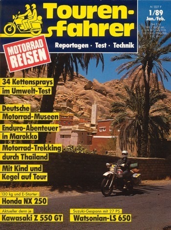 Tourenfahrer 1/1989 – Kawasaki Z 550 GT mit 37 kW (50 PS) im Touren-Test, Honda NX 250 mit 19 kW (26 PS) im Touren-Test