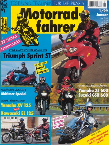 Motorradfahrer 1/1999 – XV 1600 Wild Star, Sprint ST, GSX 600 F