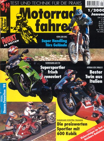 Motorradfahrer Heft 1/2000 – Aprilia RSV Mille R, Kawasaki ZX-9R Ninja