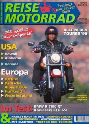 REISE MOTORRAD 1/1996 – BMW R 1100 RT mit 66 kW (90 PS) im Reise-Test, Piaggio Hexagon EX 150 mit 11,5 kW (15,6 PS) im Reise-Test