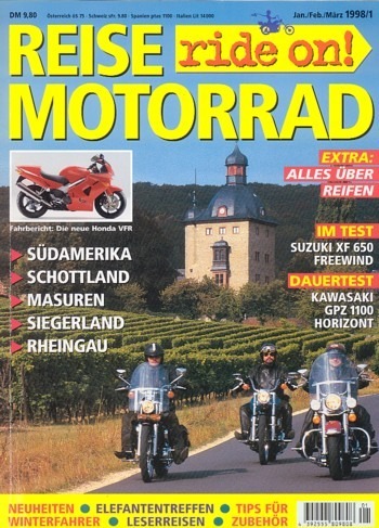 REISE MOTORRAD ride on! 1/1998 – Yamaha TT 600, damit unterwegs in Polen / Masuren, Honda VFR 800 mit 72 kW (98 PS) Test & Technik