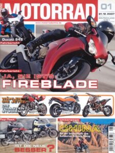 Titelseite: MOTORRAD 1/2008 – Test BMW R 1200 GS 2007/2008; Test Ducati 848