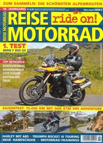 REISE MOTORRAD ride on! 2/2008 – Motorrad Rundreise im Tiroler Oberland, ist was zum Genießen, Motorrad: 6.000 km mitten durch Australien