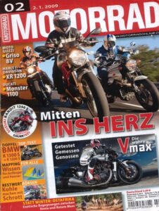 Titelseite: MOTORRAD 2/2009 – Top-Test BMW K 1300 S; Dauertest-Bilanz Suzuki Bandit 1250 S