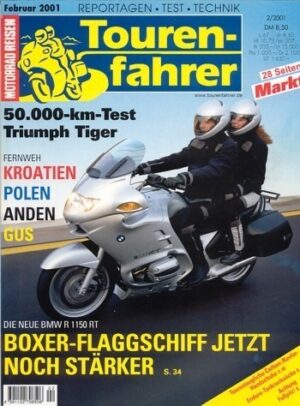 02_12.jpg Tourenfahrer 2/2001 – Triumph Tiger 900 mit 61 kW (83 PS) im Langstrecken-Test, BMW R 1150 RT mit 70 kW (95 PS) Vorstellung