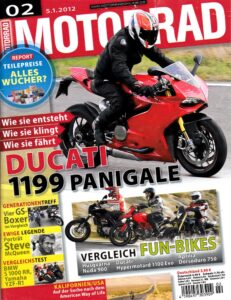Titelseite: MOTORRAD 2/2012 – Ducati 1199 Panigale; Vergleich BMW S 1000 RR vs. Yamaha YZF-R1