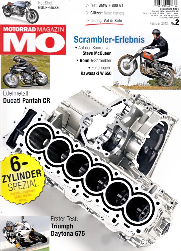 Titelbild: MO 2/2013 – Test Triumph Daytona 675 R; Test BMW F 800 GT
