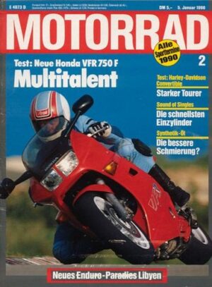 MOTORRAD 2/1990 – Test Honda VFR 750 F; Test Harley-Davidson Low Rider Convertible