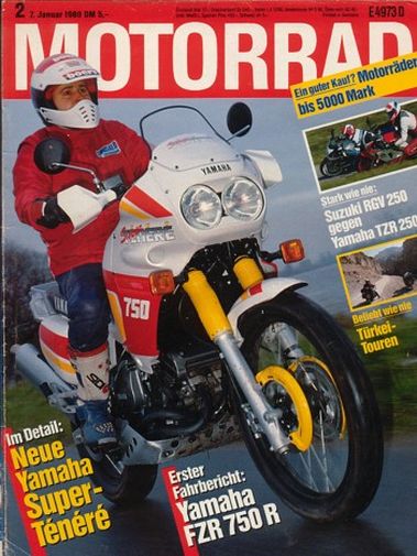 Titelbild: MOTORRAD 2/1989 – Yamaha XTZ 750 Super Ténéré; Test Moto Morini New York