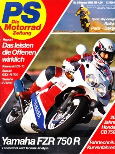 PS 2/1989 – Honda CB 750 Four, 4ever young, Yamaha FZR 750 R mit 74 kW (100 PS) im Test