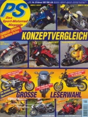 PS 2/1997 – Bimota SB6 R mit 114 kW (155 PS) im Vergleichstest, BMW R 1100 RT mit 66 kW (90 PS) im Vergleichstest