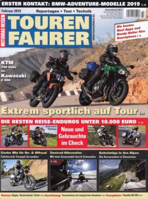TOURENFAHRER 2/2019 – Kawasaki Z 900 mit 92 kW (125 PS) im Vergleichstest, KTM 790 Duke mit 77 kW (105 PS) im Vergleichstest