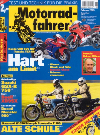 Motorradfahrer Heft 2/2005 – Kawasaki W 650 vs. Triumph Bonneville T100, Honda CBR 600 RR vs. Yamaha YZF-R6