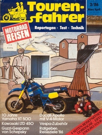 Tourenfahrer 2/1986 – 10 Jahre Yamaha XT; Moto Guzzi 1000 SP2 Gespann
