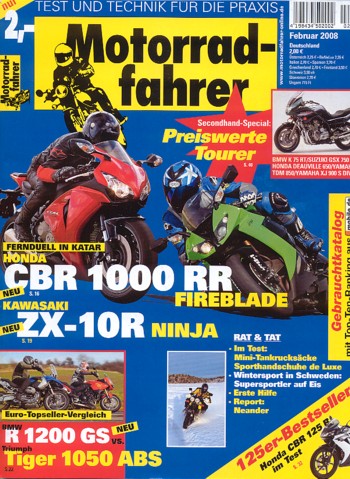 Motorradfahrer 2/2008 – BMW R 1200 GS vs. Triumph Tiger 1050