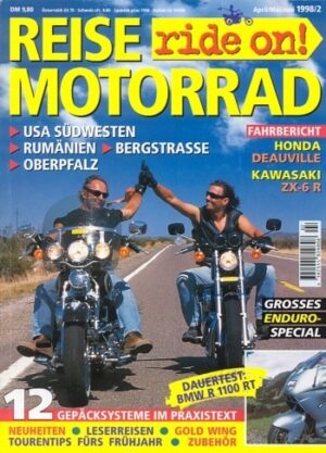 REISE MOTORRAD ride on! 2/1998 – BMW R 1100 RT mit 66 kW (90 PS) nach dem Dauer-Test, BMW R 1100 GS mit 59 kW (80 PS) Test & Technik
