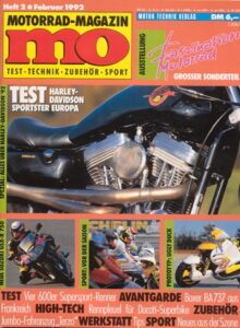 Titelseite: MO 2/1992 – Test Suzuki GSX-R 750; Bimota YB9 Bellaria im Vergleich