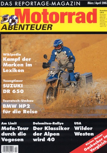Motorrad ABENTEUER 3/4 2007 – BMW HP2; Suzuki DR 650, Modellgeschichte, Kaufberatung