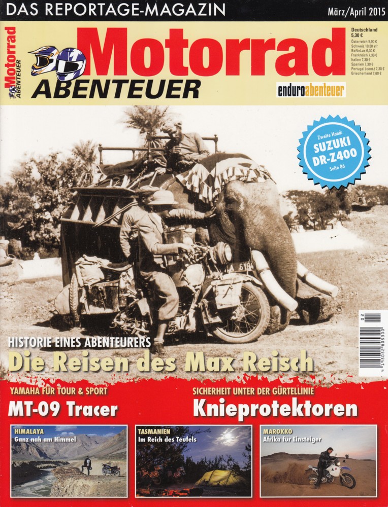 Titelbild: Motorrad Abenteuer 3/4 2015 – Triumph Tiger Explorer XC; Yamaha Tracer 900
