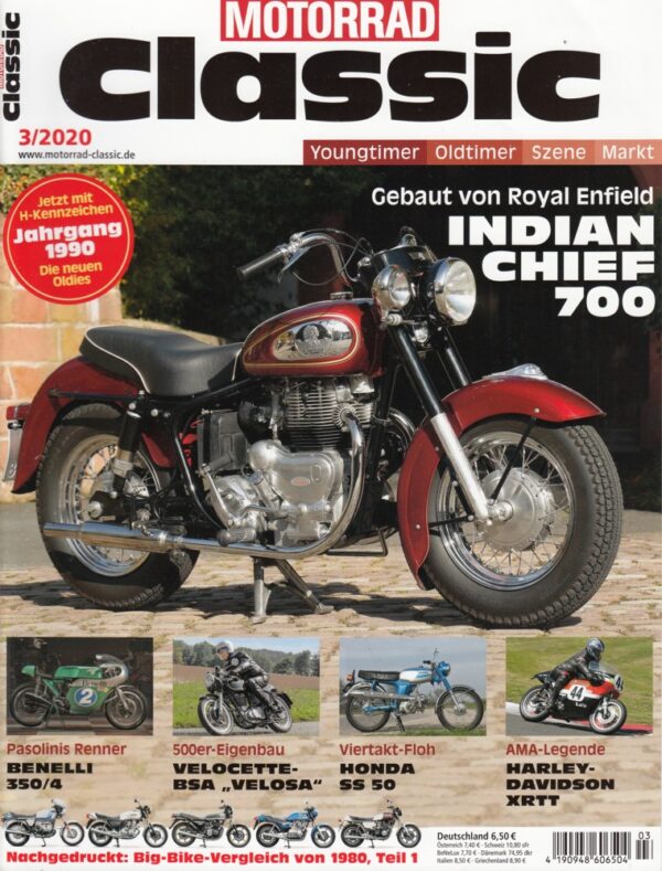 Motorrad Classic 3/2020 – Royal Enfield Indian Chief 700, Velocette „Velosa“, Honda SS 50 u. v. m.