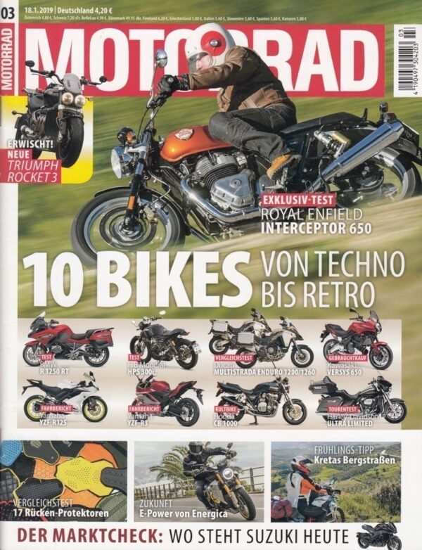 03 MOTORRAD 03/2019 – Royal Enfield Interceptor 650, Ducati Multistrada 1260, Honda CB 1000